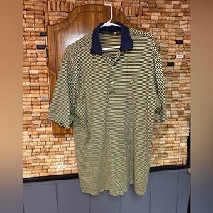 Official Amen Corner “The Masters” logo blue and yellow polo size large